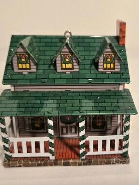 Vintage Hallmark Metal Country House  Holiday Christmas Tree Ornament 2002